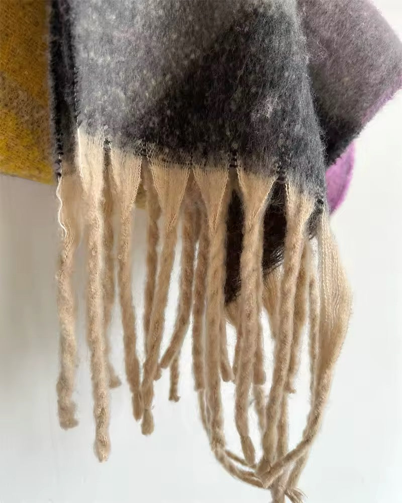 Women Woollen & Men Wool Scarf - Warm Fringe Shaw