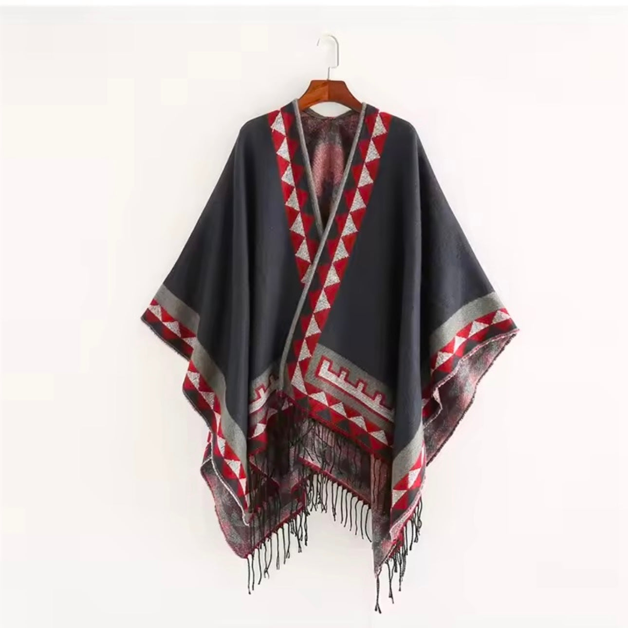 Cashmere Wool Cape Scarf Split Thickened Autumn and Winter Women Cape