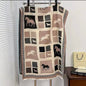 Luxury Women Limited Edition Horse Design Cashmere Touch Scarf - Warm Fringe Shawl