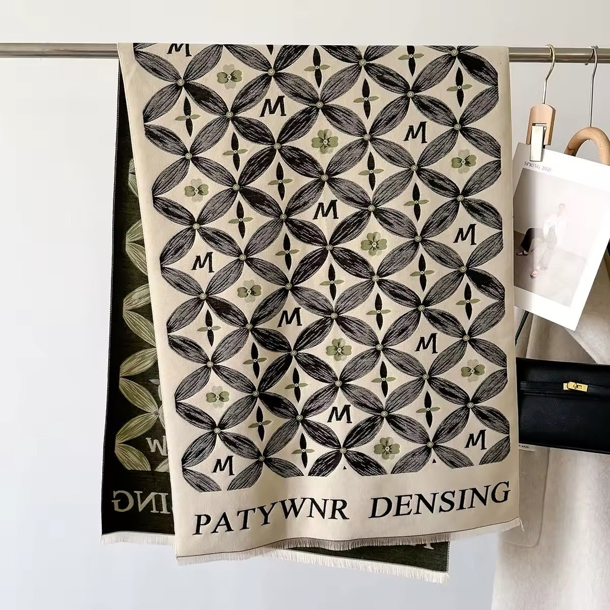 Women Luxurious Cashmere Touch Scarf - Warm Fringe Shawl