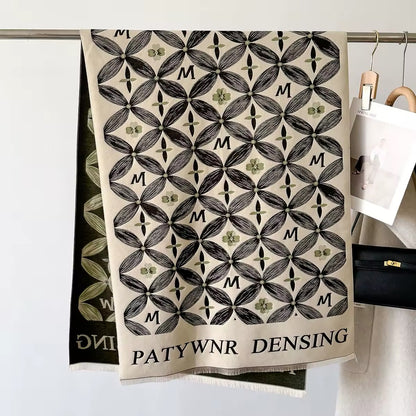 Women Luxurious Cashmere Touch Scarf - Warm Fringe Shawl