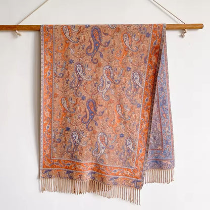 Luxury Women Classic Pashmina Double Sided Cashmere Touch Scarf - Warm Fringe Shawl