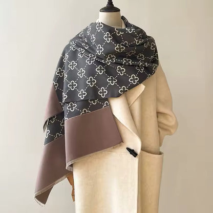 Women Luxurious Cashmere Touch Scarf - Warm Fringe Shawl