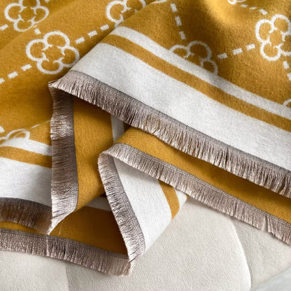 Women Luxurious Cashmere Touch Scarf  - Warm Fringe Shawl