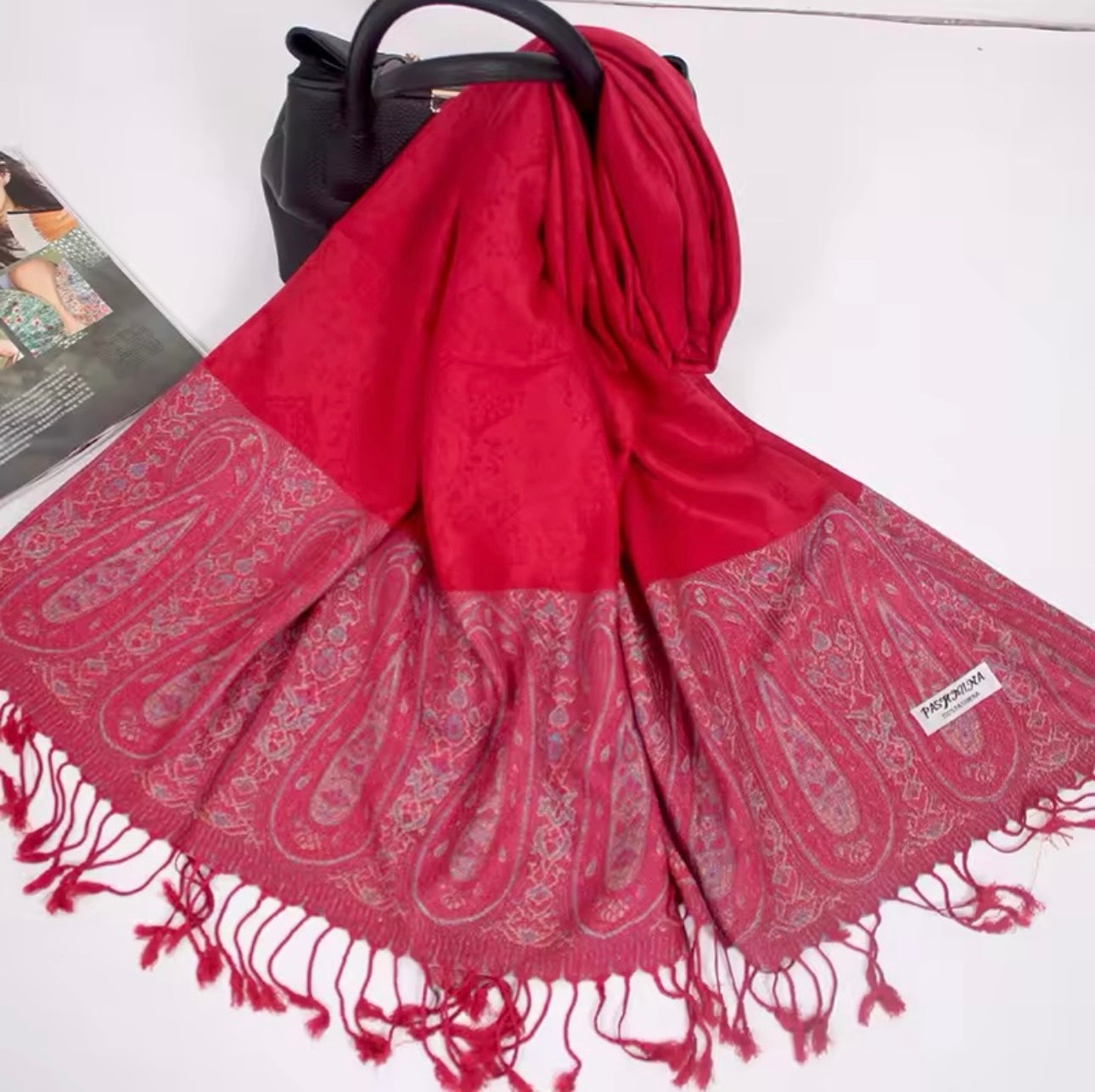 Luxury Women Classic Pashmina Cashmere Touch Scarf - Warm Fringe Pashmina Shaw