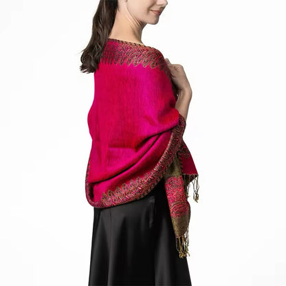 Luxury Women Classic Pashmina Cashmere Touch Bohemia Scarf - Warm Fringe Shawl