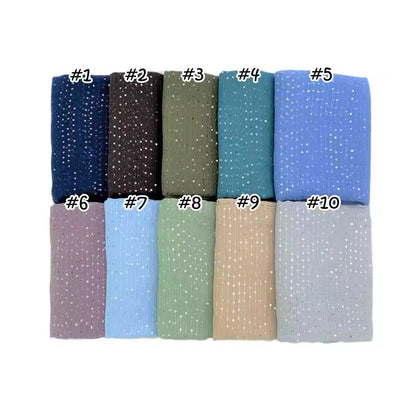 Women Glimmer Shiny Women Hijab Scarf Muslim Long Scarves Light Weight