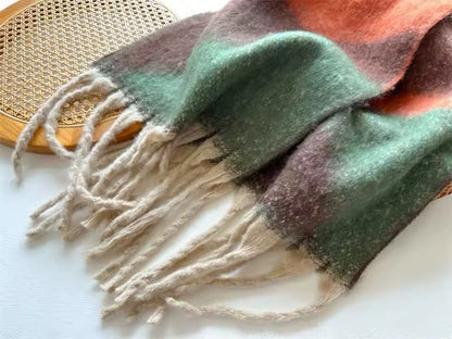 Women Woollen & Men Wool Scarf - Warm Fringe Shaw