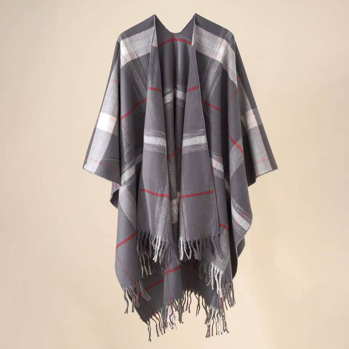 Cashmere Wool Cape Scarf Split Thickened Autumn and Winter Women Cape