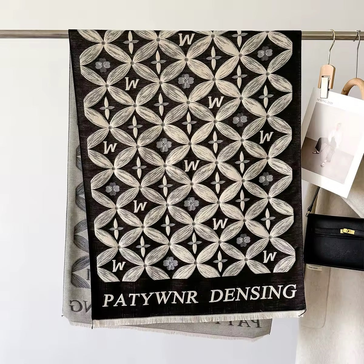 Women Luxurious Cashmere Touch Scarf - Warm Fringe Shawl