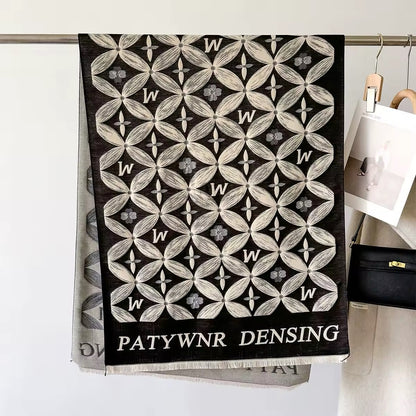 Women Luxurious Cashmere Touch Scarf - Warm Fringe Shawl