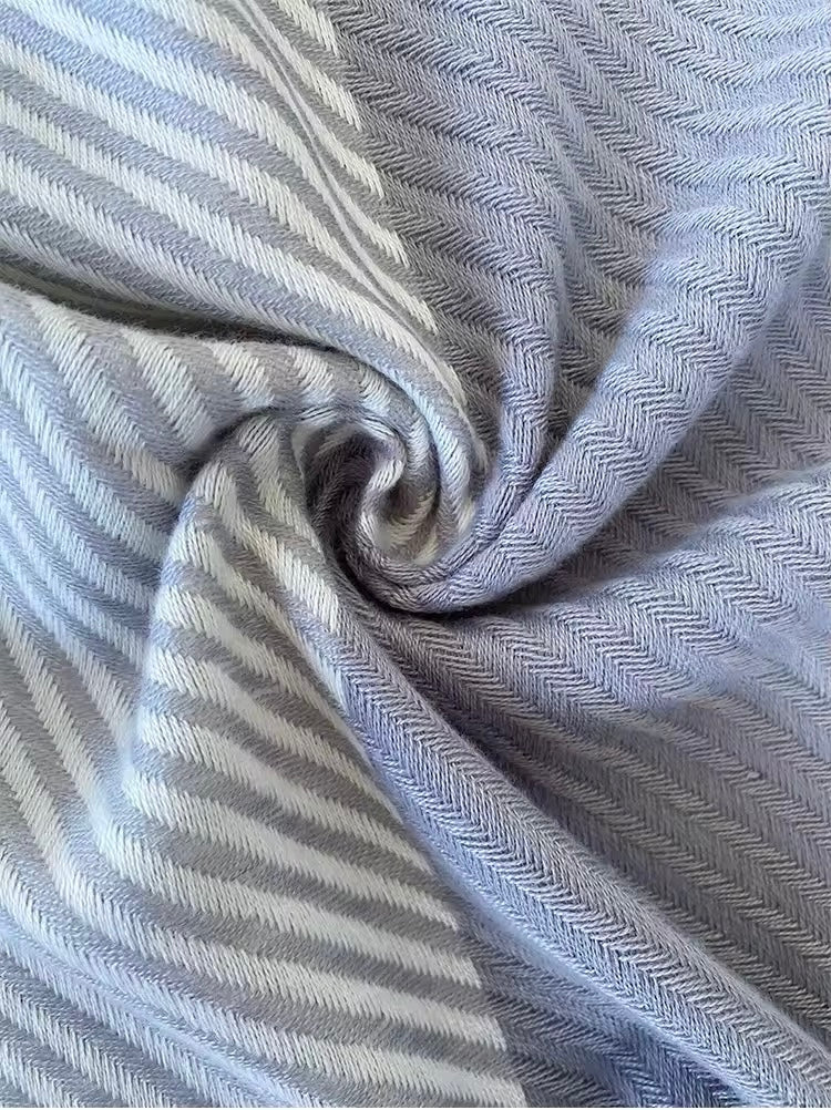 Men & Women Checked Pattern Cashmere Touch Scarf - Warm Fringe Shawl