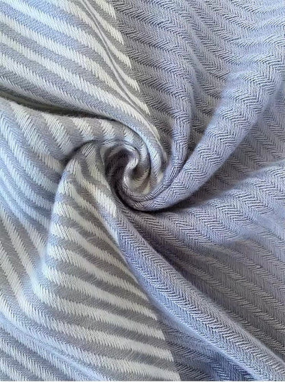 Men & Women Checked Pattern Cashmere Touch Scarf - Warm Fringe Shawl