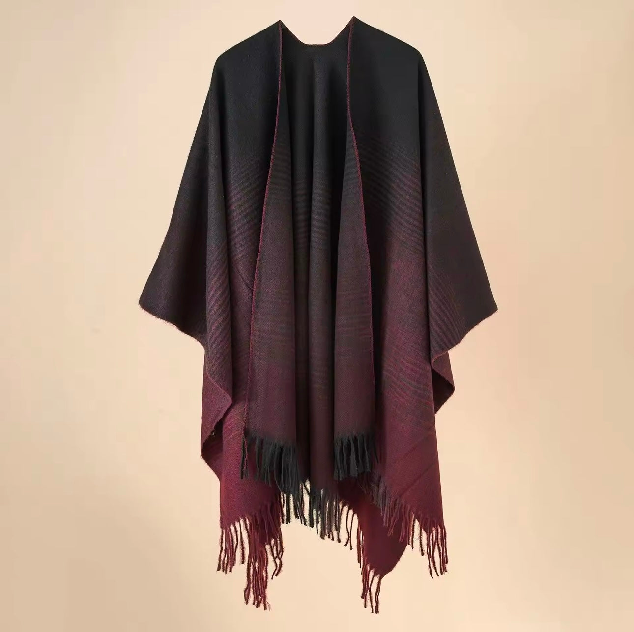 Cashmere Wool Cape Scarf Split Thickened Autumn and Winter Women Cape