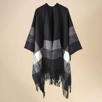 Cashmere Wool Cape Scarf Split Thickened Autumn and Winter Women Cape