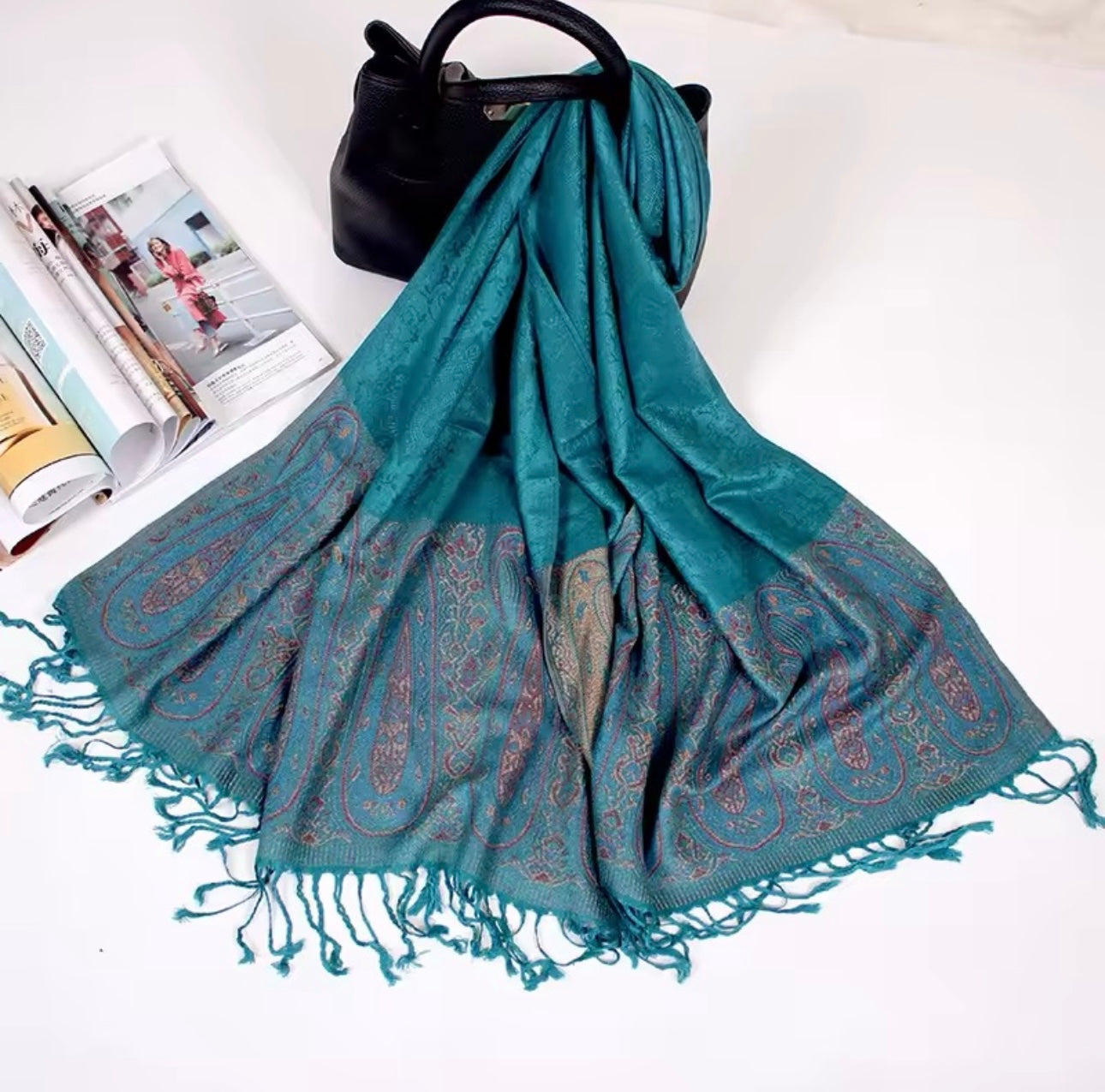 Luxury Women Classic Pashmina Cashmere Touch Scarf - Warm Fringe Pashmina Shaw