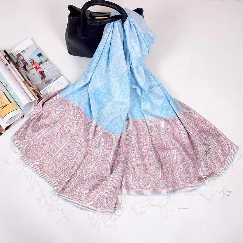 Luxury Women Classic Pashmina Cashmere Touch Scarf - Warm Fringe Pashmina Shaw
