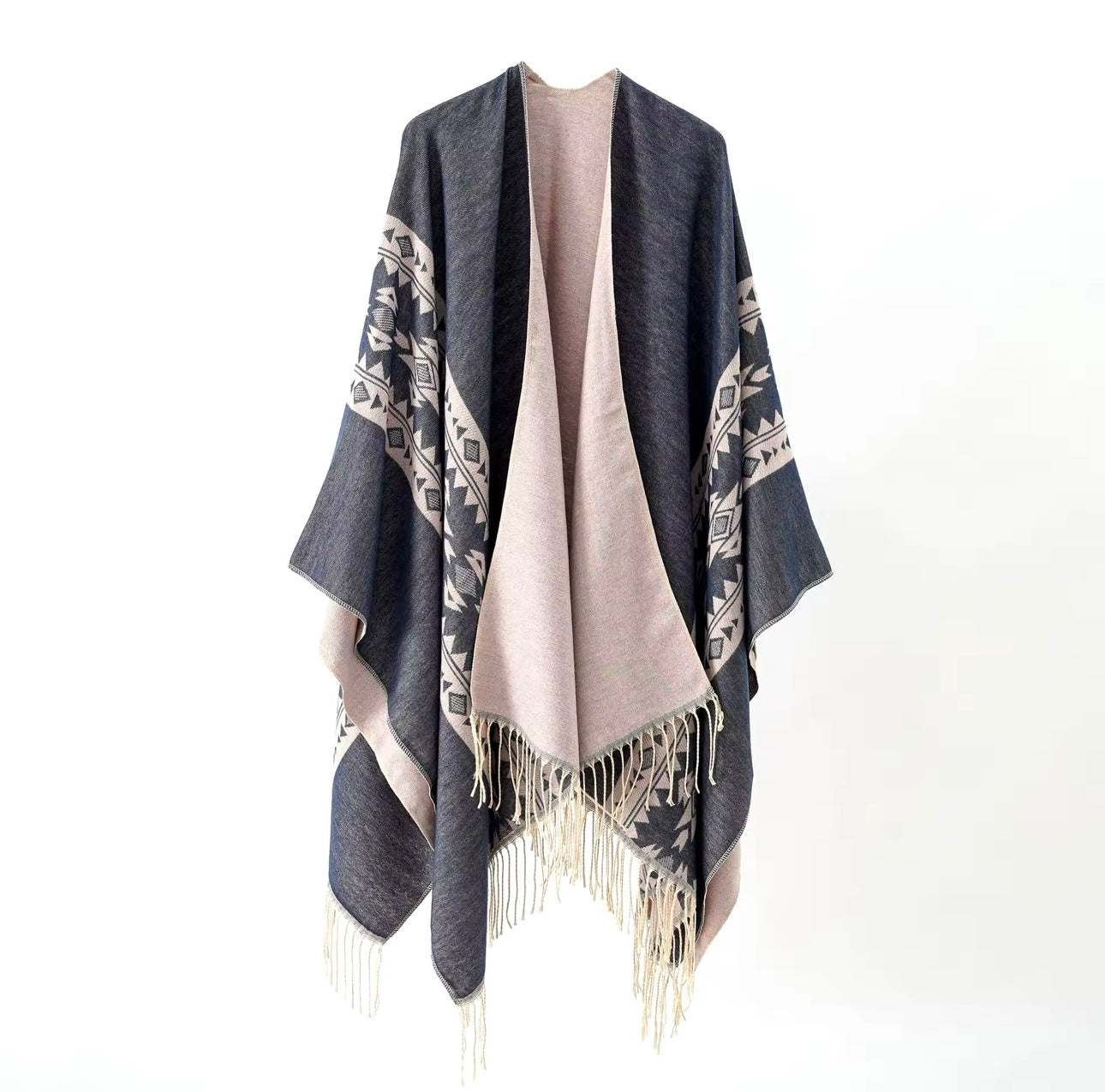 Cashmere Wool Cape Scarf Split Thickened Autumn and Winter Women Cape