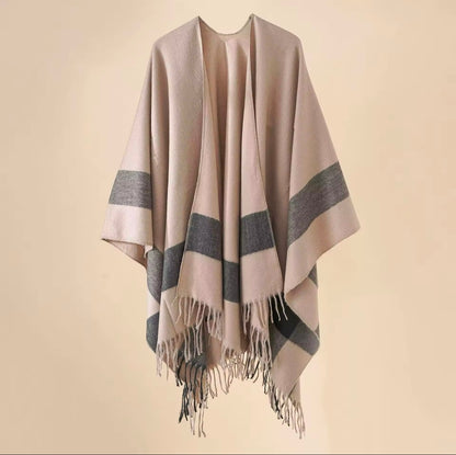 Cashmere Wool Cape Scarf Split Thickened Autumn and Winter Women Cape