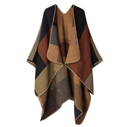 Cashmere Wool Cape Scarf Split Thickened Autumn and Winter Women Cape