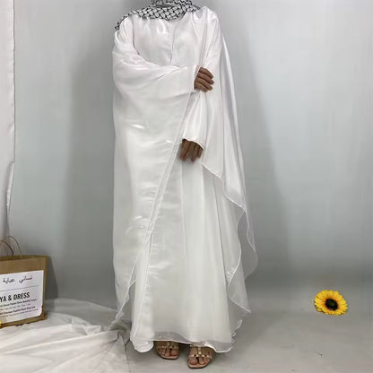 Women Split Abaya Open Front Kaftan Arab Long Robe