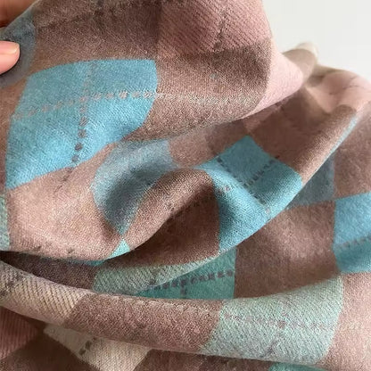 Women Luxurious Cashmere Touch Scarf - Warm Fringe Shawl