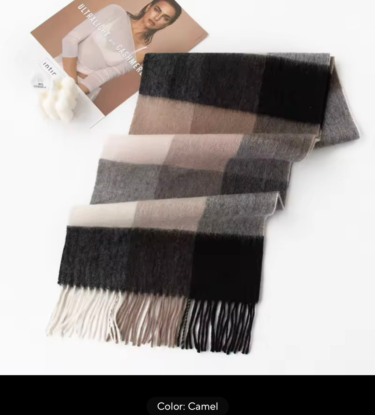 Autumn Winter Plaid Wool Scarf for Men & Women Checked Cashmere Shawl Warm Thickened Neckerchief Korean Versatile Wraps