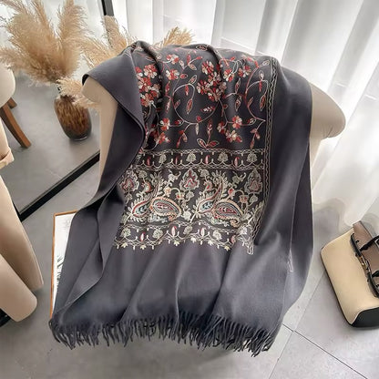 Women Embroidered Scarf Elegant and Versatile for Women Floral Shawl