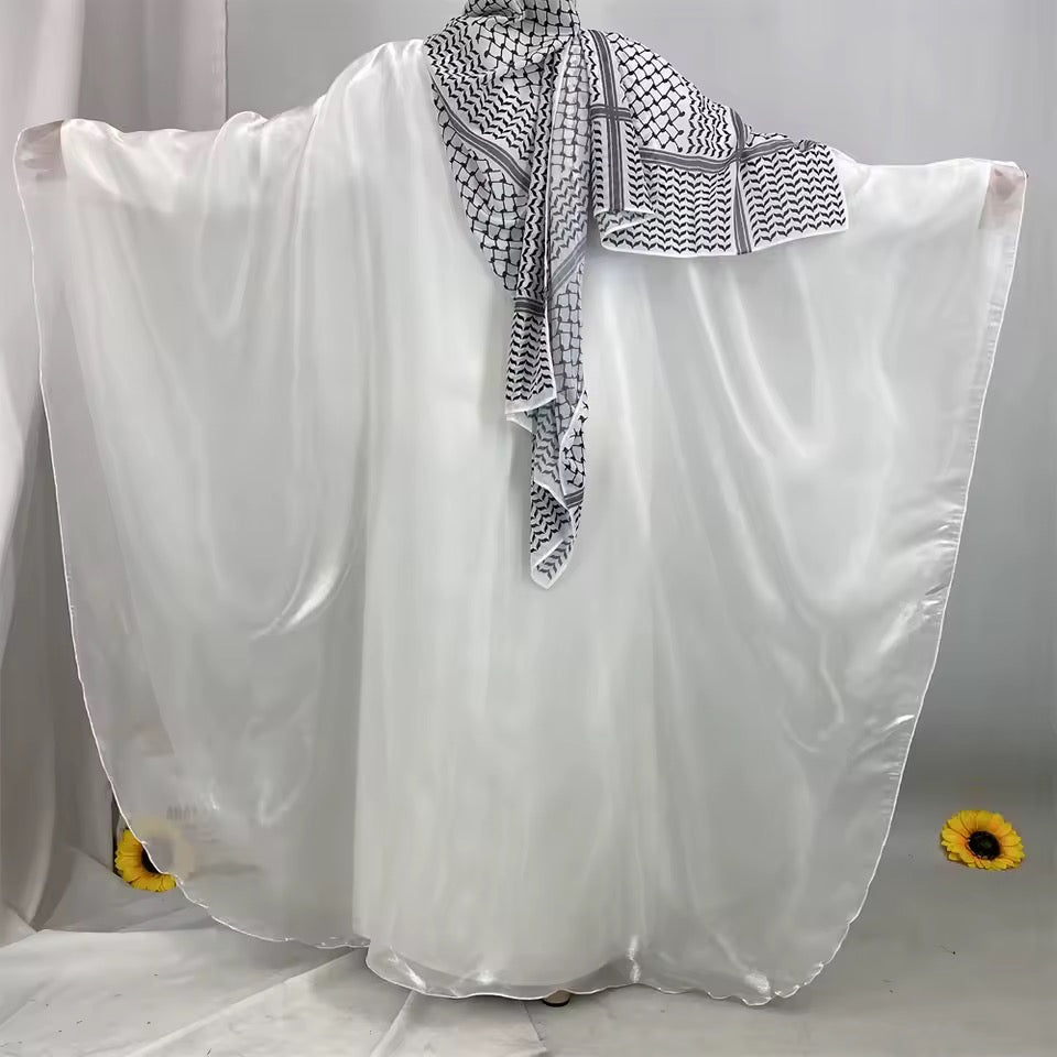 Women Split Abaya Open Front Kaftan Arab Long Robe