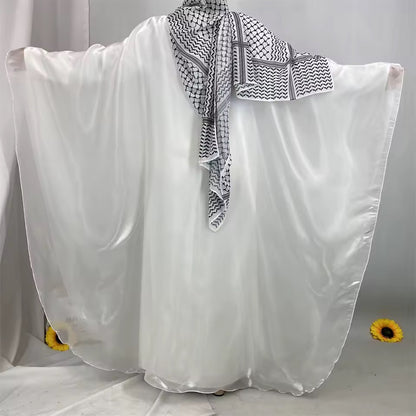 Women Split Abaya Open Front Kaftan Arab Long Robe