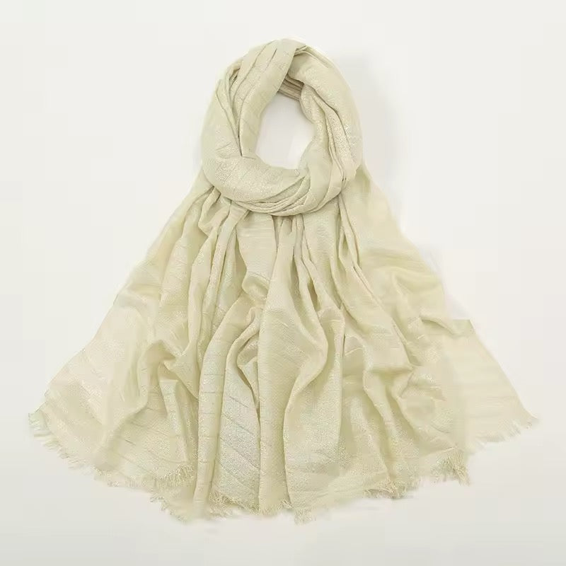 Women Glimmer Shiny Women Hijab Scarf Muslim Long Scarves Light Weight