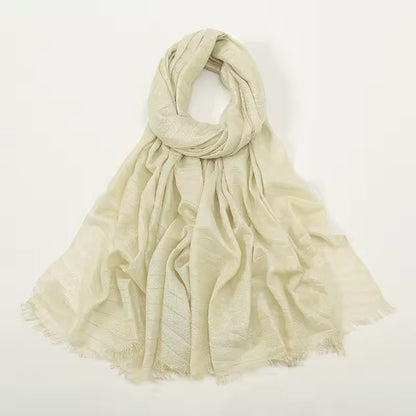 Women Glimmer Shiny Women Hijab Scarf Muslim Long Scarves Light Weight