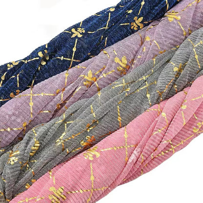 Women Glimmer Shiny Women Hijab Scarf Muslim Long Scarves Light Weight