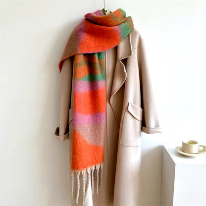 Women Woollen & Men Wool Scarf - Warm Fringe Shaw