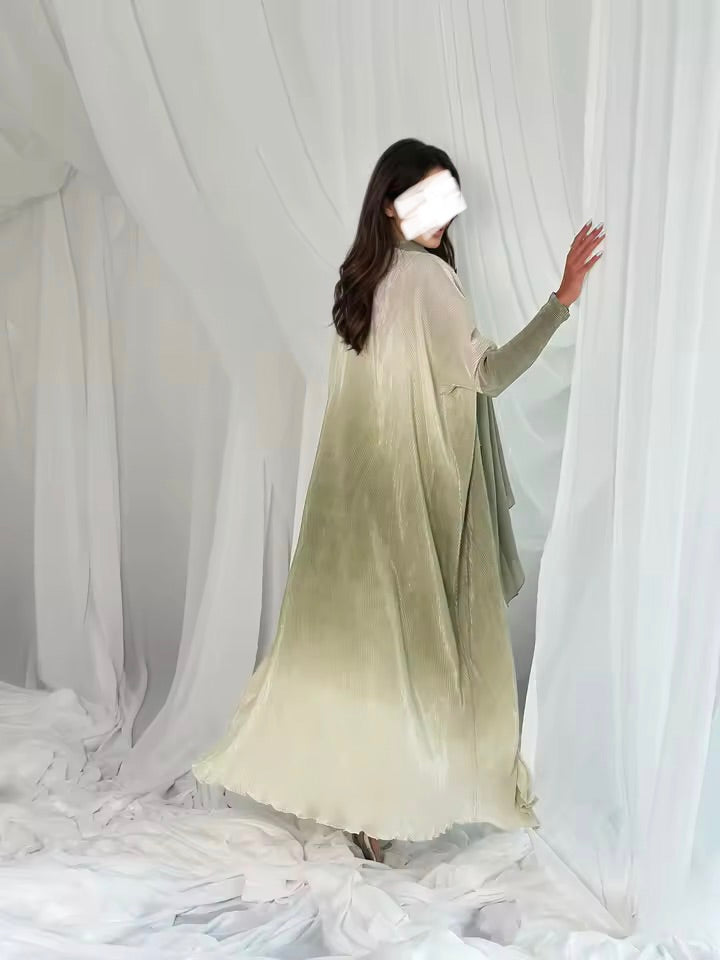 Women Split Abaya Open Front Kaftan Arab Long Robe