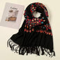 Women Embroidered Scarf Elegant and Versatile for Women Floral Shawl