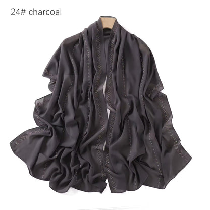 Women Glimmer Shiny Women Hijab Scarf Muslim Long Scarves Light Weight