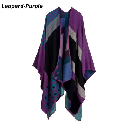 Cashmere Wool Cape Scarf Split Thickened Autumn and Winter Women Cape