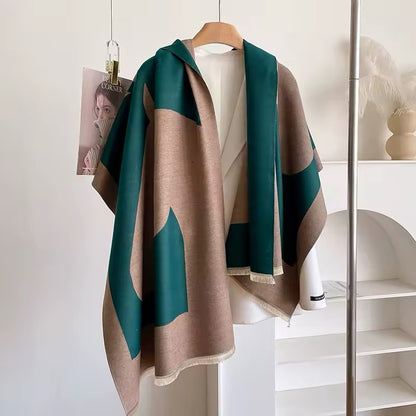 Luxury Women Limited Edition Horse Design Cashmere Touch Scarf - Warm Fringe Shawl