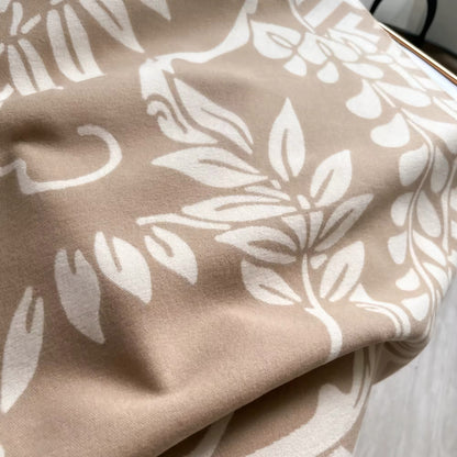 Luxury Women Floral Cashmere Touch Flower Scarf - Warm Fringe Shawl