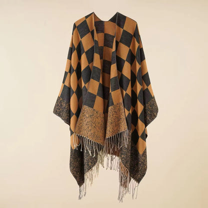 Cashmere Wool Cape Scarf Split Thickened Autumn and Winter Women Cape