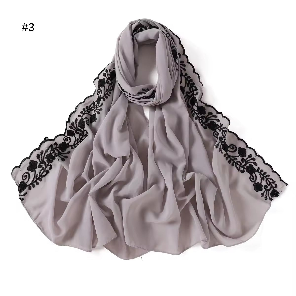 Women Embroidered Scarf Elegant and Versatile for Women Floral Shawl