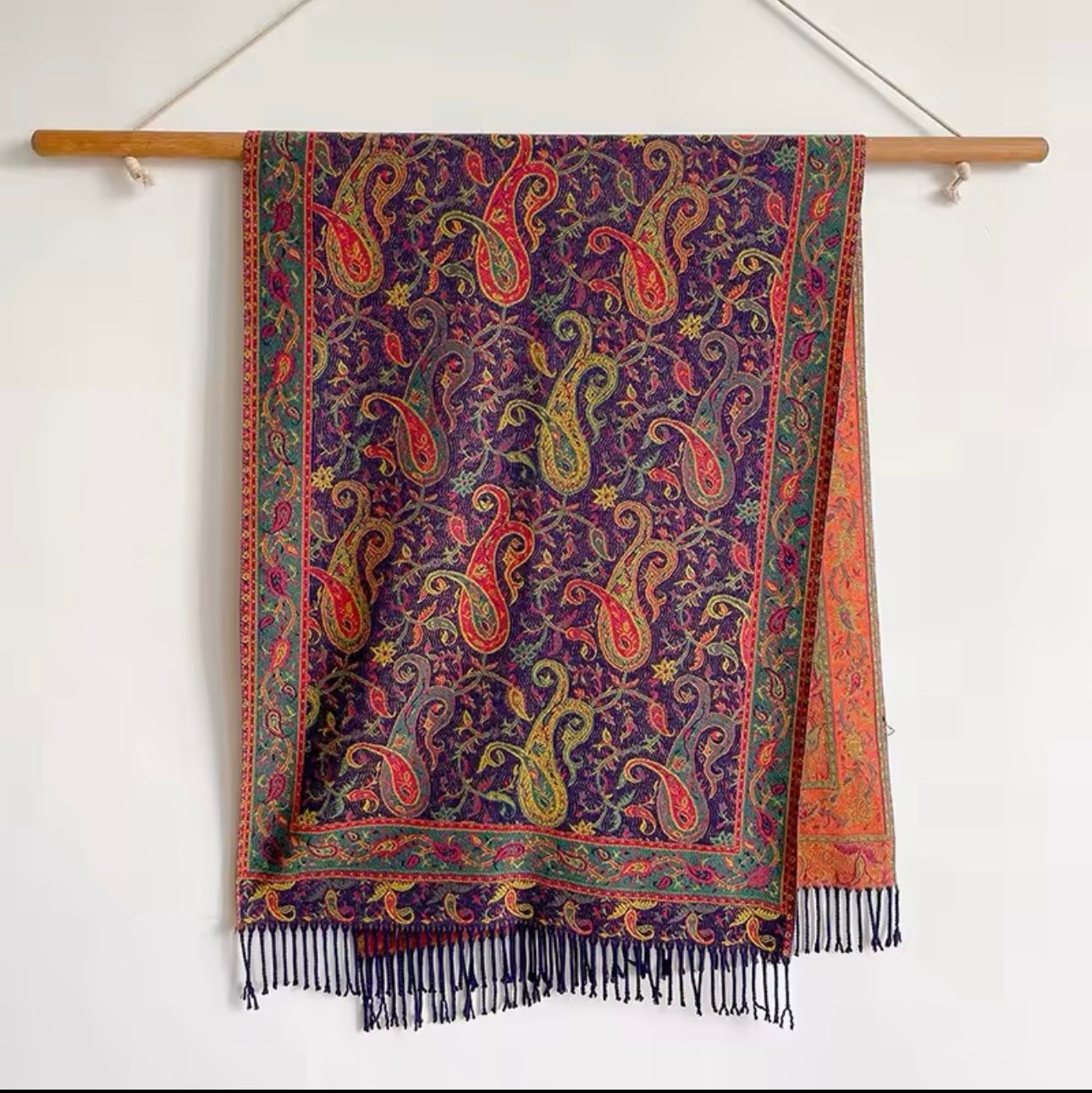 Luxury Women Classic Pashmina Double Sided Cashmere Touch Scarf - Warm Fringe Shawl