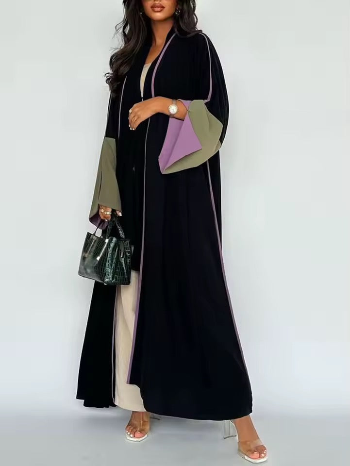 Split Women Black Abaya Modest Clothing Women Split Coat Abaya