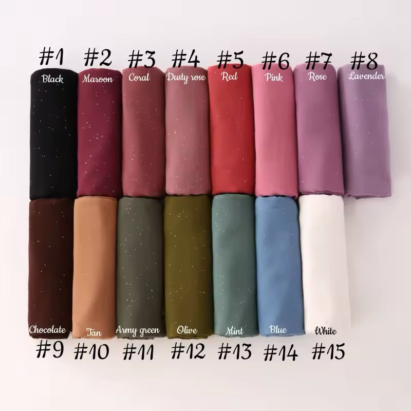 Women Glimmer Shiny Women Hijab Scarf Muslim Long Scarves Light Weight