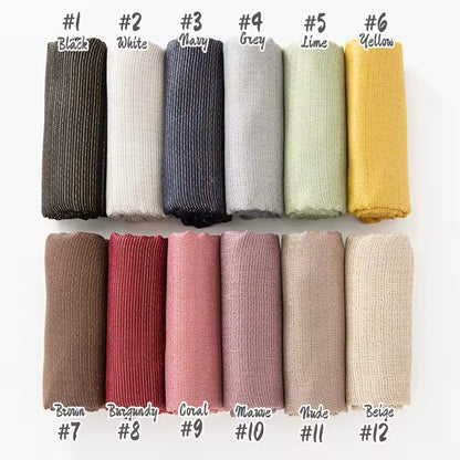 Women Glimmer Shiny Women Hijab Scarf Muslim Long Scarves Light Weight