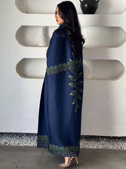 Women Split Abaya Open Front Kaftan Arab Long Robe Women Luxury Abaya