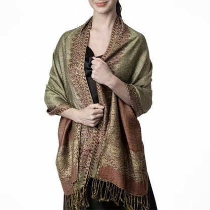 Luxury Women Classic Pashmina Cashmere Touch Bohemia Scarf - Warm Fringe Shawl