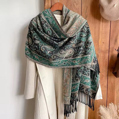 Luxury Women Classic Pashmina Double Sided Cashmere Touch Scarf - Warm Fringe Shawl