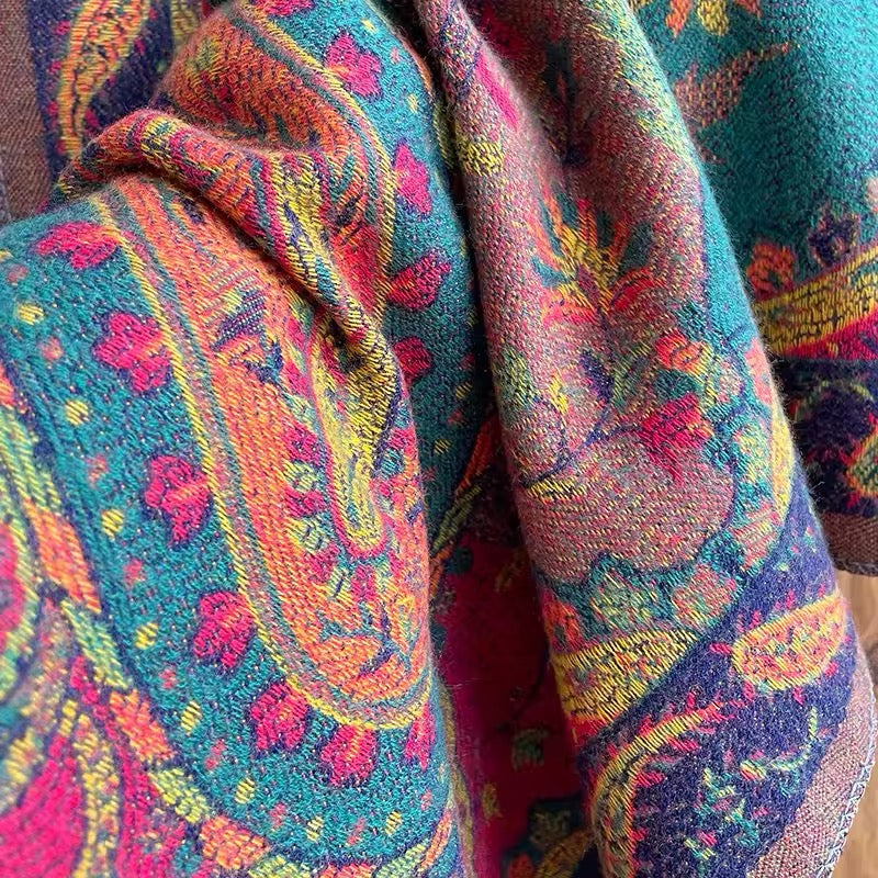 Luxury Women Classic Pashmina Cashmere Touch Scarf - Warm Fringe Pashmina Shawl